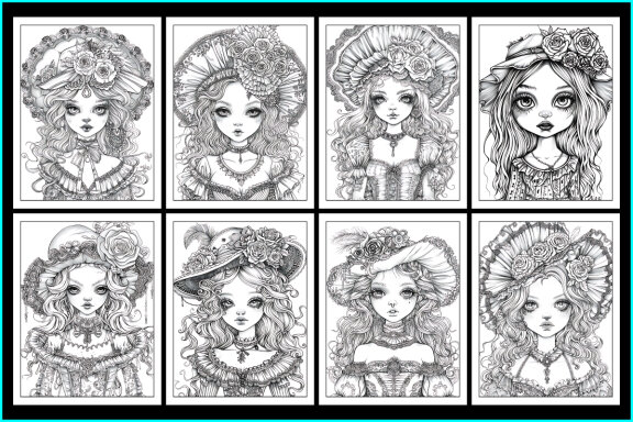 Fashion Gothic Doll Coloring Pages