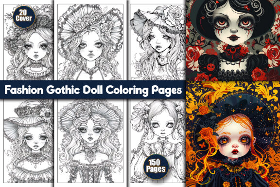 Fashion Gothic Doll Coloring Pages