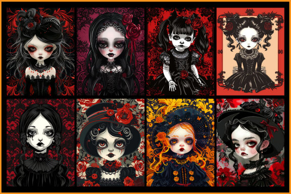 Fashion Gothic Doll Coloring Pages