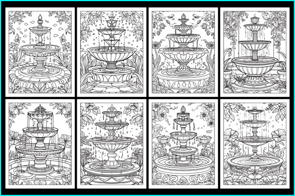 Fountain Coloring Page