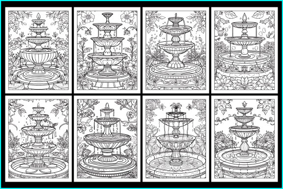 Fountain Coloring Page