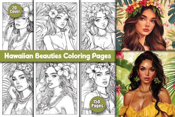 Hawaiian Beauties Coloring Pages