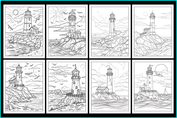 Lighthouse Coloring Pages for Adults