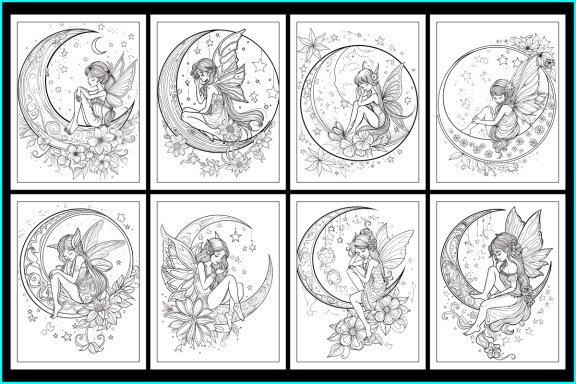 Moon Fairy Girl Coloring Pages
