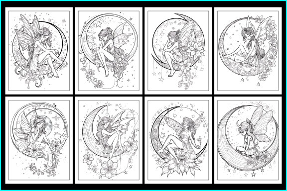 Moon Fairy Girl Coloring Pages