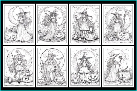 Moon Witch Coloring Pages