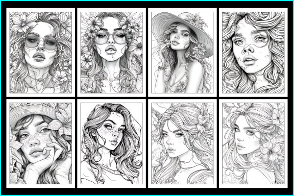 Mysterious Girls Coloring Pages