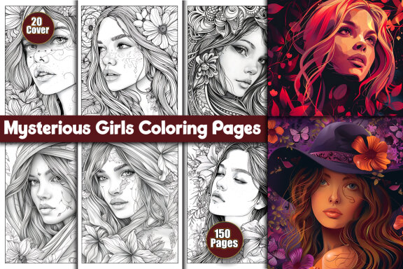 Mysterious Girls Coloring Pages