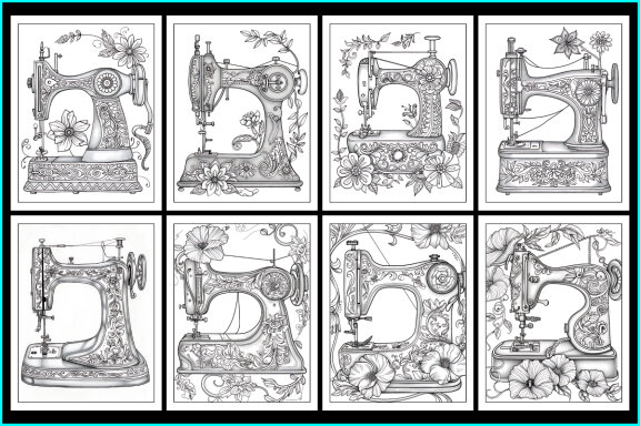 Old Sewing Machine Coloring Pages