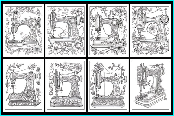 Old Sewing Machine Coloring Pages