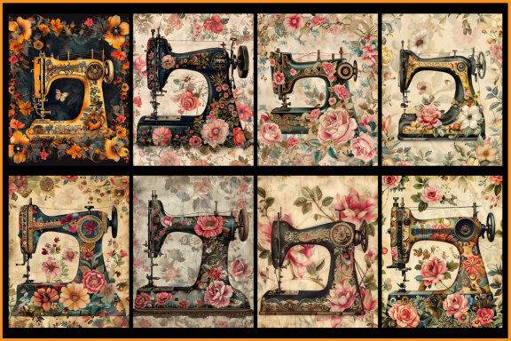 Old Sewing Machine Coloring Pages