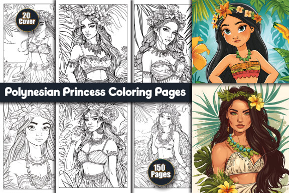 Polynesian Princess Coloring Pages