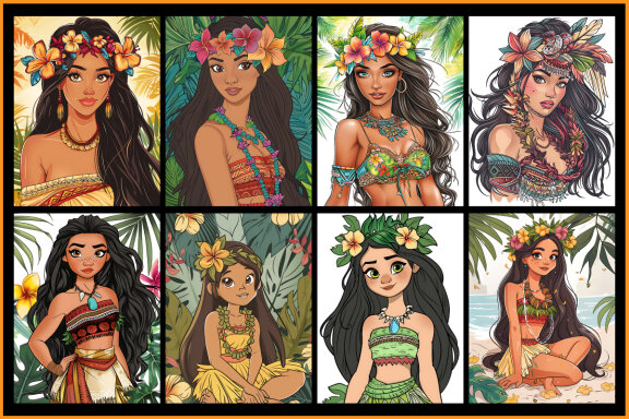 Polynesian Princess Coloring Pages