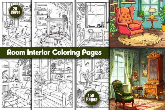Room Interior Coloring Pages