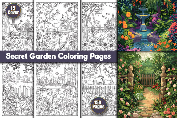 Bold and Easy Secret Garden Coloring Page