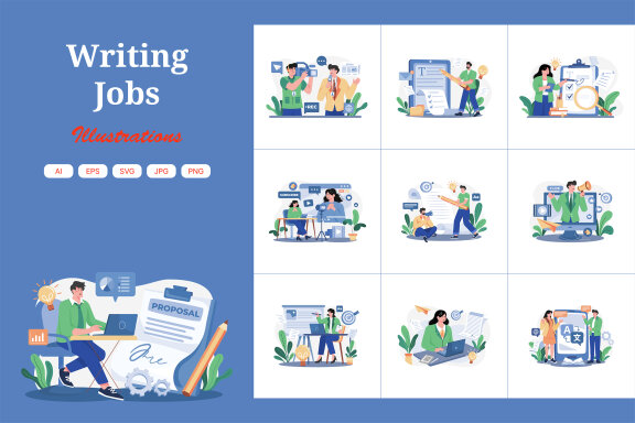 M567_Writing Careers Illustration Pack