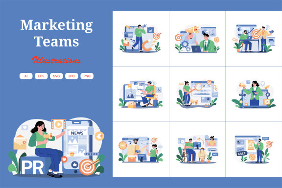 M561_Marketing Teams Illustration Pack 1