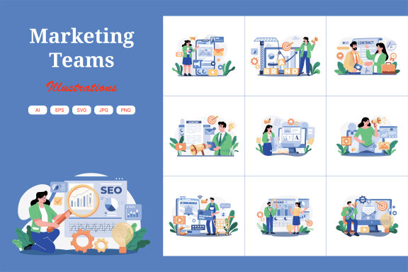 M561_Marketing Teams Illustration Pack 1