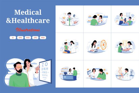 M558_Medical & Healthcare Illustration Pack