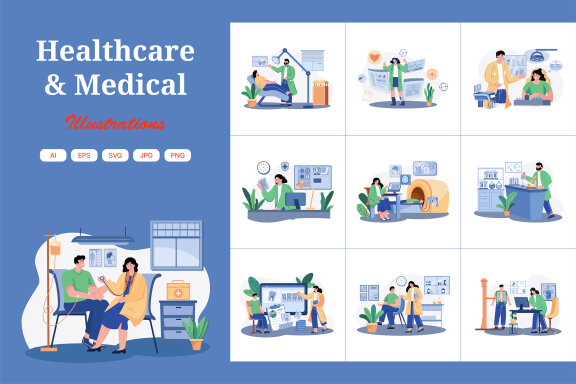 M554_Healthcare & Medical Illustration Pack 1