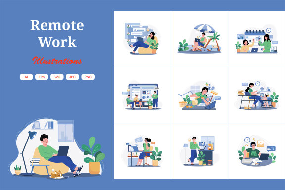M553_Remote Work Illustration Pack 1
