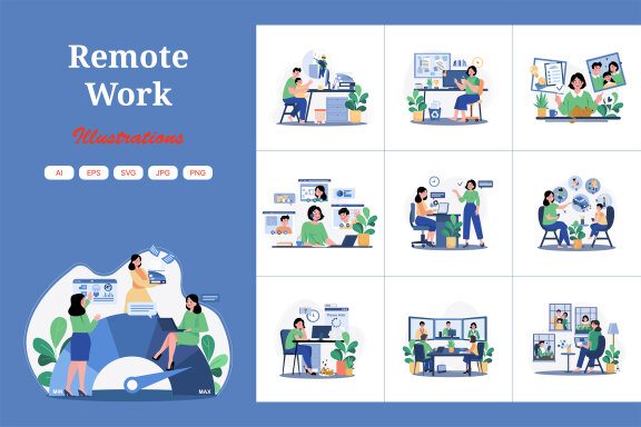 M553_Remote Work Illustration Pack 2