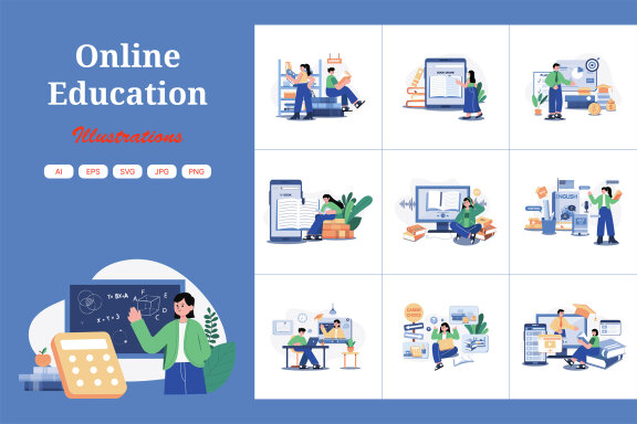 M551_Online Education Illustration Pack 1