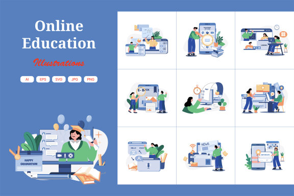 M551_Online Education Illustration Pack 2