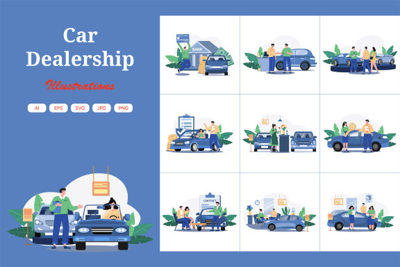 M550_Car Dealership Illustrations 1
