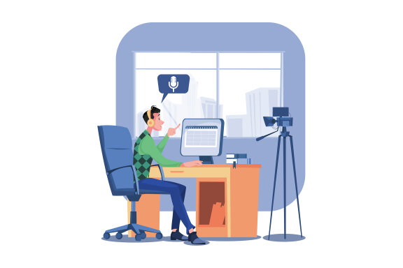M536_Live Stream & Podcast Illustration Pack