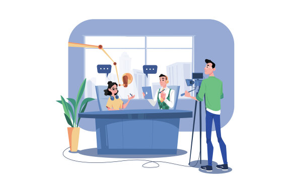M536_Live Stream & Podcast Illustration Pack