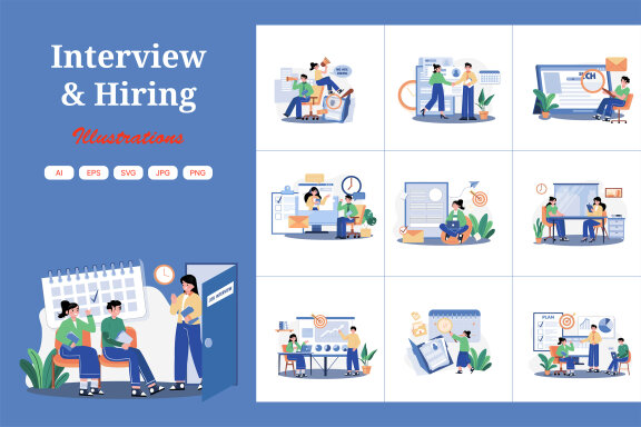M528_Interview & Hiring Illustration Pack