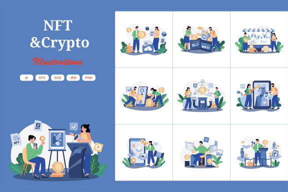 M525_NFT & Crypto Illustration Pack
