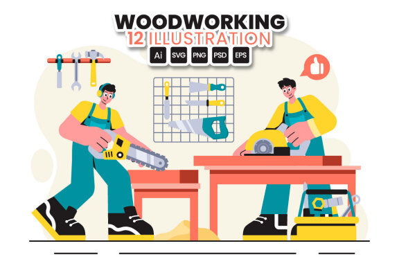 12 Woodworking Illustration