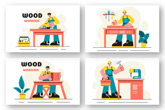 12 Woodworking Illustration