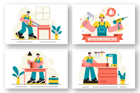 12 Woodworking Illustration