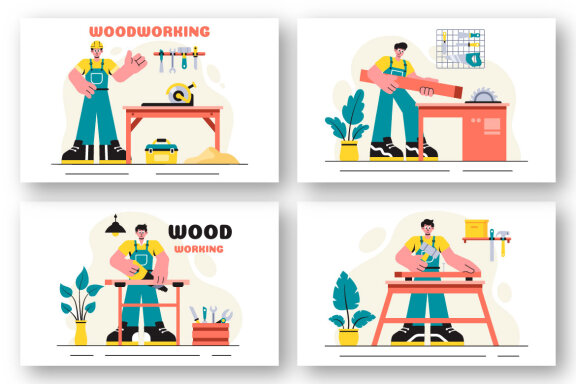 12 Woodworking Illustration