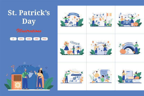 M512_St. Patrick’s Day Illustration Pack