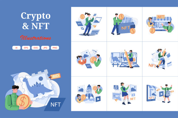 M505_NFT & Crypto Illustration Pack