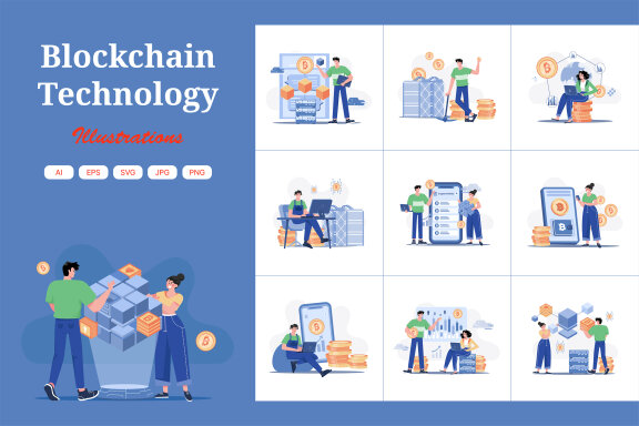 M503_Blockchain Technology Illustration Pack