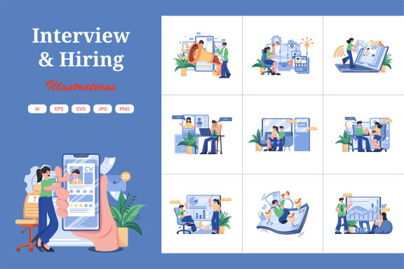 M502_Interview & Hiring Illustration Pack