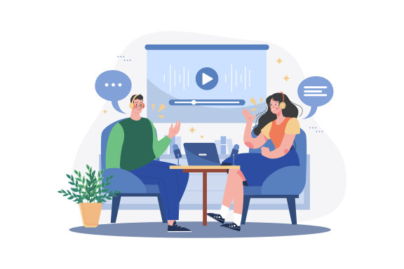 M498_Live Stream & Podcast Illustration Pack