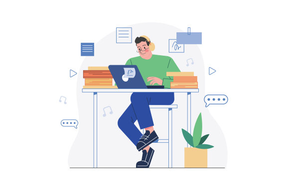 M498_Live Stream & Podcast Illustration Pack