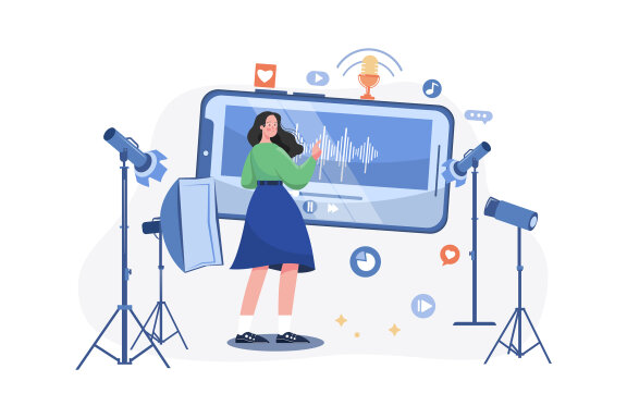 M498_Live Stream & Podcast Illustration Pack