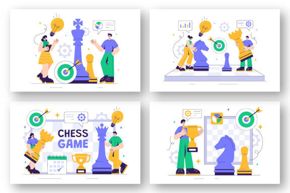 9 Chess Board Game Illustration