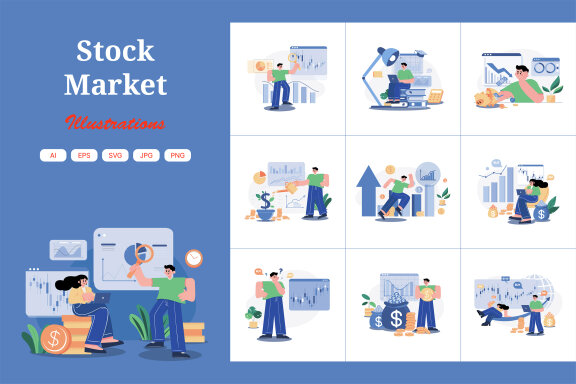 M493_Stock Market Illustration Pack