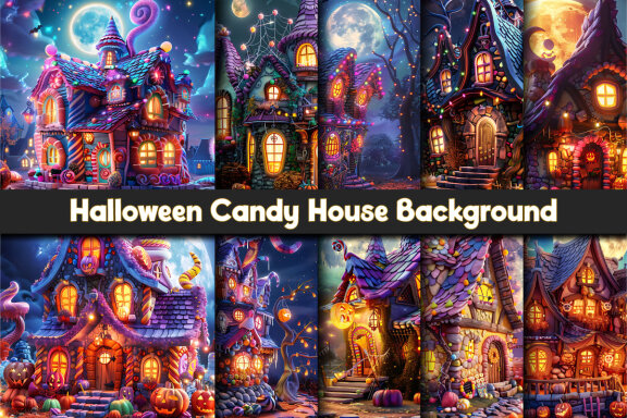 Halloween Candy House Background
