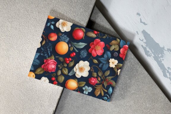 digital print floral wall pattern