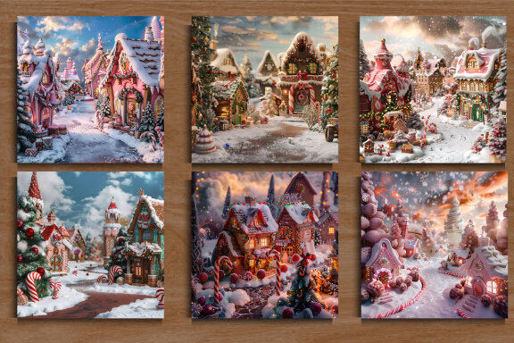 Candy Christmas Village Background