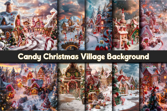 Candy Christmas Village Background